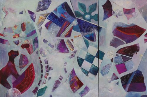 Diptyque Pensées secrètes  - 120x80cm