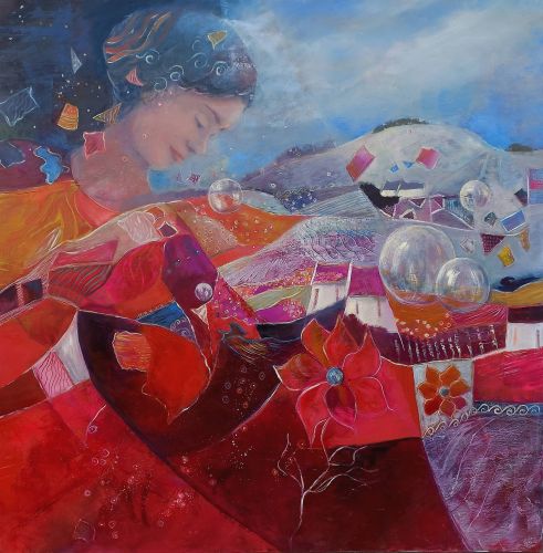 Le ciel revient toujours au bleu - 80x80cm