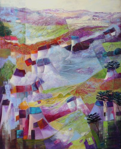 Le chemin des bruyères - 100x81cm