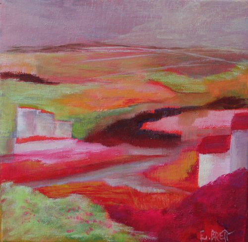 Couchant sur les champs - 20x20cm