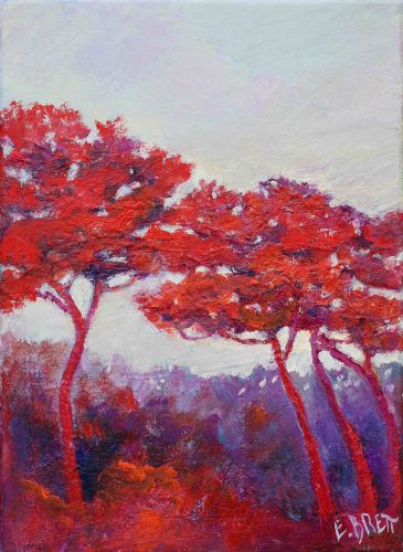 Les pins rouges - 16x22cm