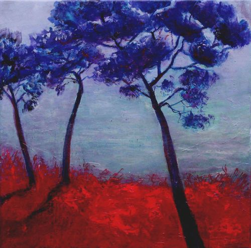 Les pins bleus - 30x30cm