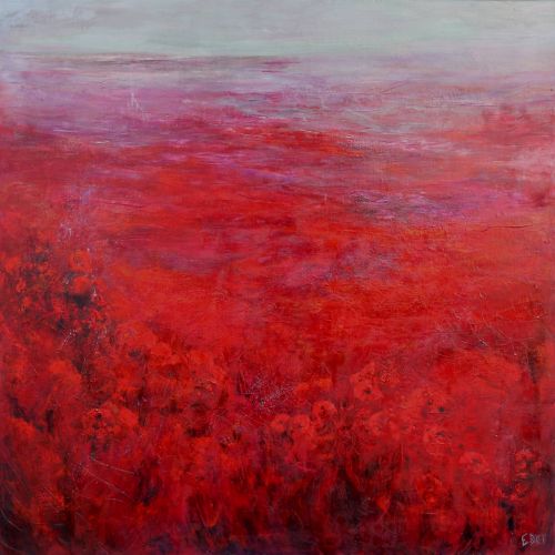 Evanescence rouge (2) - 100x100cm