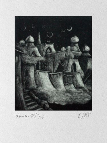 Rêve oriental - 10x12cm (manière noire)